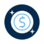 Illustration of money symbol on a silver coin